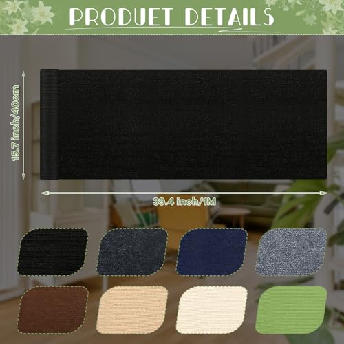 Yskzyz Self Adhesive Carpet Tile 39.3"x15.7" Pet Rugs Covers Mats Reusable Carpet Stair Treads Trimmable Couch Cat Scratch Protector - Image 2