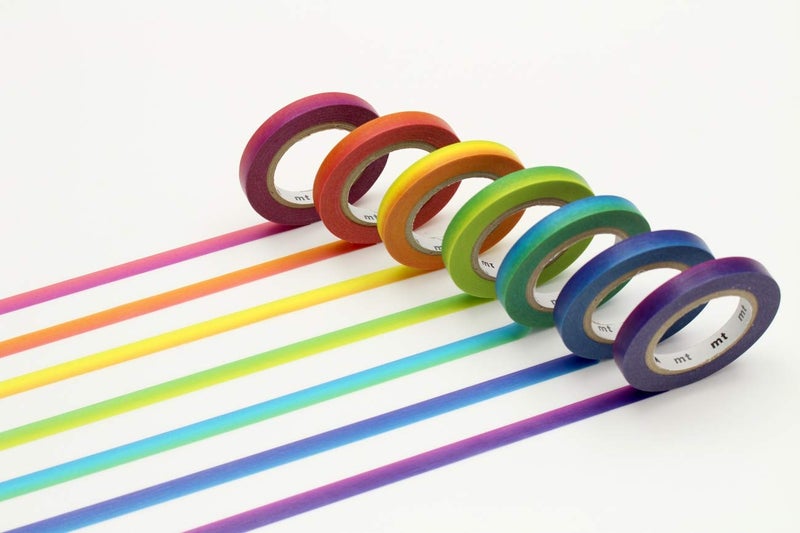 MT Washi Masking Tape, 6 mm x 10 mtrs Shade - Rainbow (Pack of 7) - Image 1