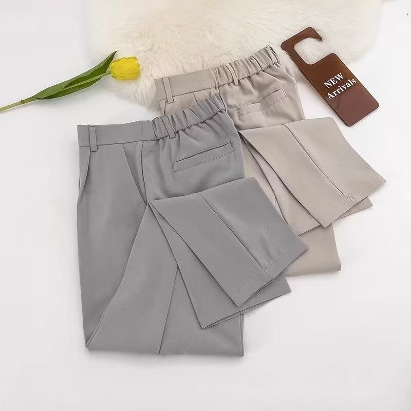 Men'S Semi-Elastic Waist Dress Pants Hong Kong Style Drape Straight Pants Spring New Youth Trendy Casual Suit Pants - Image 4