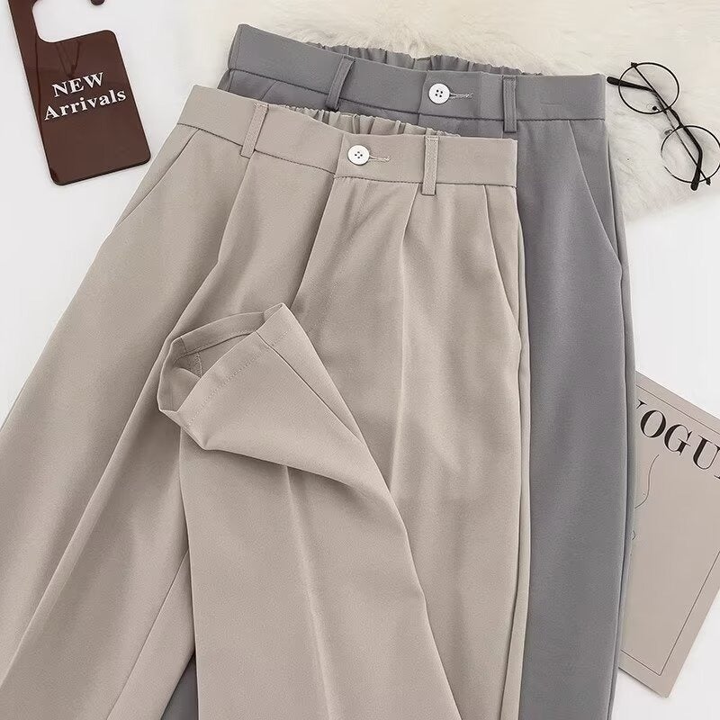 Men'S Semi-Elastic Waist Dress Pants Hong Kong Style Drape Straight Pants Spring New Youth Trendy Casual Suit Pants - Image 2