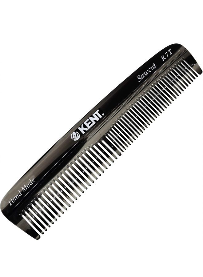 Kent R7TG Graphite Double Tooth Hair Pocket Comb, Small Fine/Wide Tooth Comb For Grooming Styling Hair, Beard and Mustache, for Men, Women and Kids. Saw Cut and Hand Polished. Handmade in England - Image 1