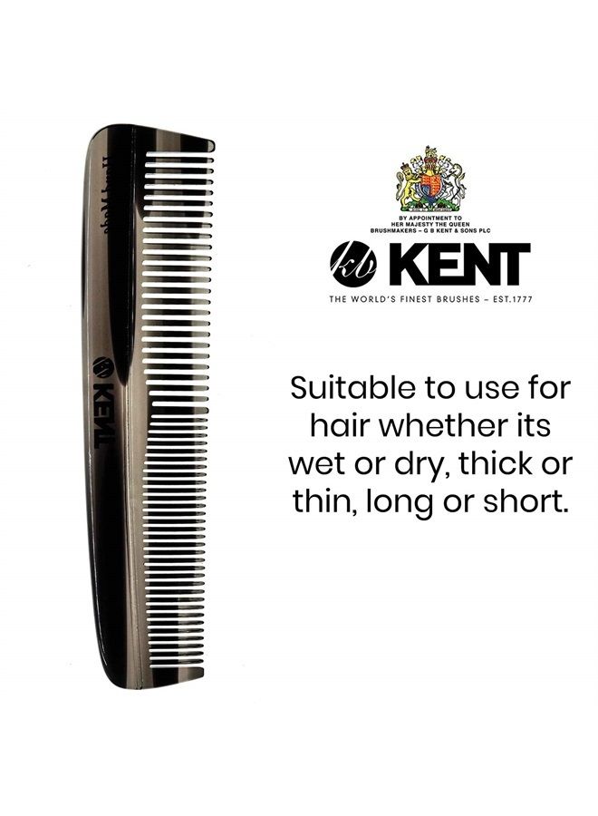 Kent R7TG Graphite Double Tooth Hair Pocket Comb, Small Fine/Wide Tooth Comb For Grooming Styling Hair, Beard and Mustache, for Men, Women and Kids. Saw Cut and Hand Polished. Handmade in England - Image 3