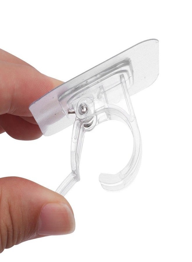 hobbyme 6 Pcs Transparent Non Drilled Curtain Rod Bracket, Transparent Non Drilled Curtain Rod Bracket, Self-Adhesive Wall Hanging Curtain Hook,Square Bathroom Hook(6 pcs) - Image 3