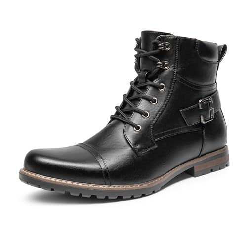 Bruno Marc Men's Motorcycle Combat Boots Casual Zipper Biker Boot, Black, Size 13 M US, PHILLY-3 - Image 1