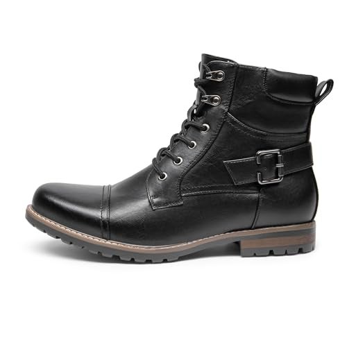 Bruno Marc Men's Motorcycle Combat Boots Casual Zipper Biker Boot, Black, Size 13 M US, PHILLY-3 - Image 2