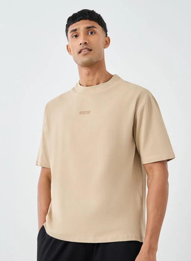 Styli Oversized Stretch Athleisure T-Shirt with Slogan Print