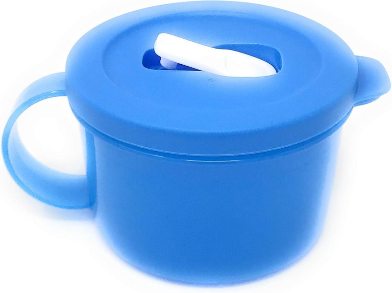 Tupperware Medium Blue Crystalwave Microwave Soup Mug 16 Oz NEW - Image 3