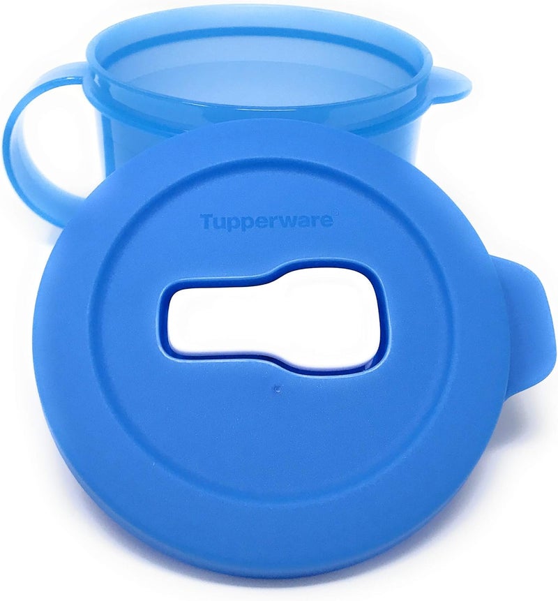 Tupperware Medium Blue Crystalwave Microwave Soup Mug 16 Oz NEW - Image 2