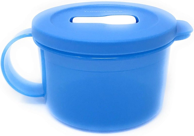 Tupperware Medium Blue Crystalwave Microwave Soup Mug 16 Oz NEW - Image 1