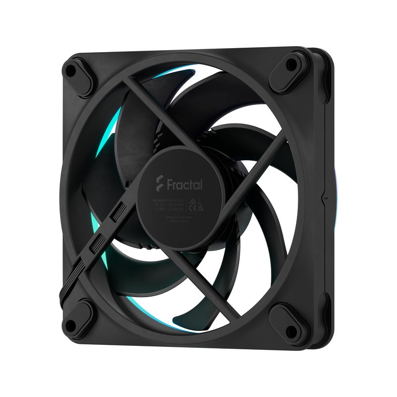 Fractal Design Momentum 12 RGB-Silent PC Case Fan-120 mm-ARGB Gen2-16 LEDs-Liquid Crystal Polymer LCP Blades-FDB Fluid Dynamic Bearing-Cooling Performance-Powerful Airflow-Quiet Operation-Black - Image 5