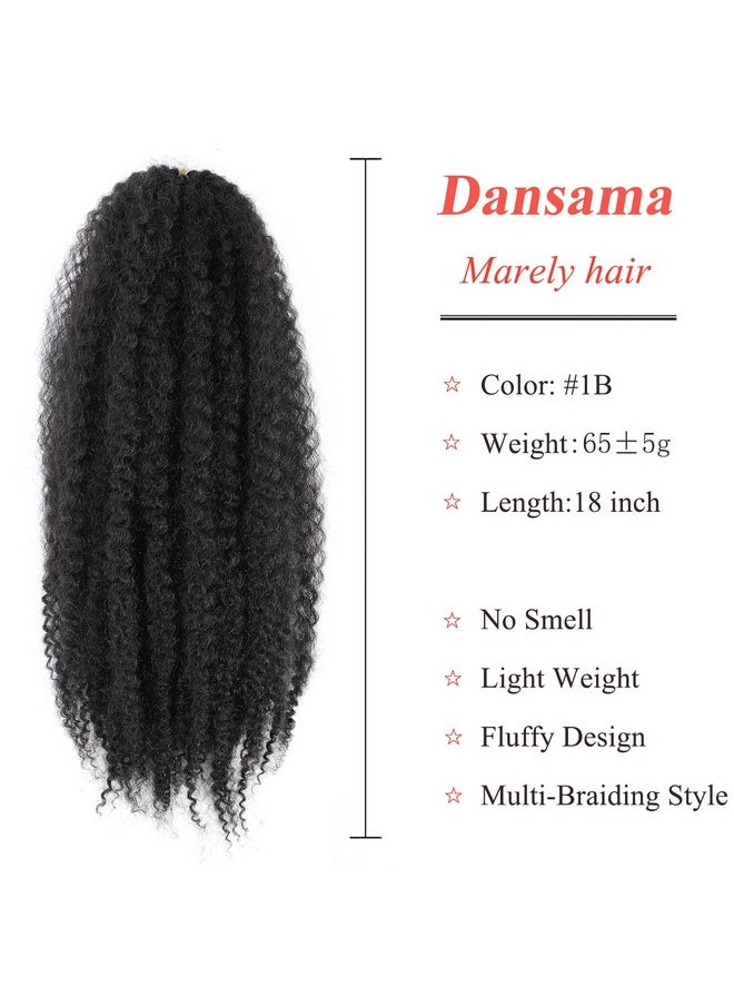 Dansama Marley Hair 18 Inch Marley Twist Braiding Hair, Afro Twist Marley Braiding Hair For Faux Locs Hair, Synthetic Hair Extensions (18 Inch (Pack Of 3), 1B) 