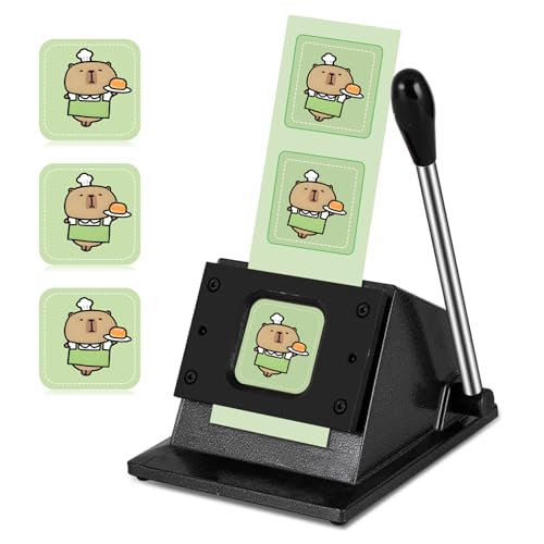 Saladulce 2" Square Button Paper Cutter 60x60mm Square Paper Punch Square Fridge Magnets Badge Maker Square Punch for Button Making Scrapbooking Paper Crafting (Cut 55x55mm) - Image 1