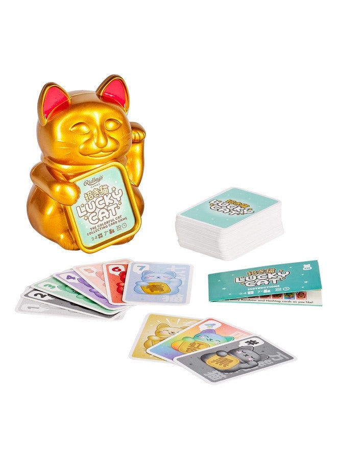 Ridley's Ridley's Lucky Cat Card Game - Easy to Play Card Game for 2-4 Players, Ages 7+ - Ready to Gift in Cat-Shaped Case - Ideal for Family Game Night 