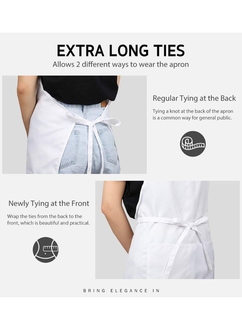 أوليس فيرس  مساعد المطبخ في رمضان – مجموعة مريلة شيف من قطعتين (أسود وأبيض)، قماش طارد للماء بجيبين كبيرين، حمالة عنق قابلة للتعديل وأربطة طويلة للطهي المنزلي والاستضافة - Image 4