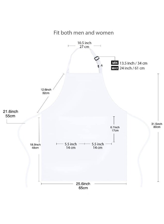 أوليس فيرس  مساعد المطبخ في رمضان – مجموعة مريلة شيف من قطعتين (أسود وأبيض)، قماش طارد للماء بجيبين كبيرين، حمالة عنق قابلة للتعديل وأربطة طويلة للطهي المنزلي والاستضافة - Image 3
