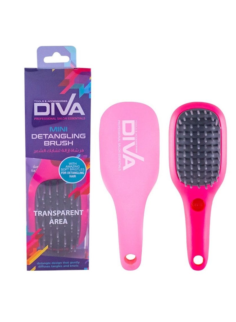 Diva Mini Detangling Brush Fluorescent Pink - Image 1