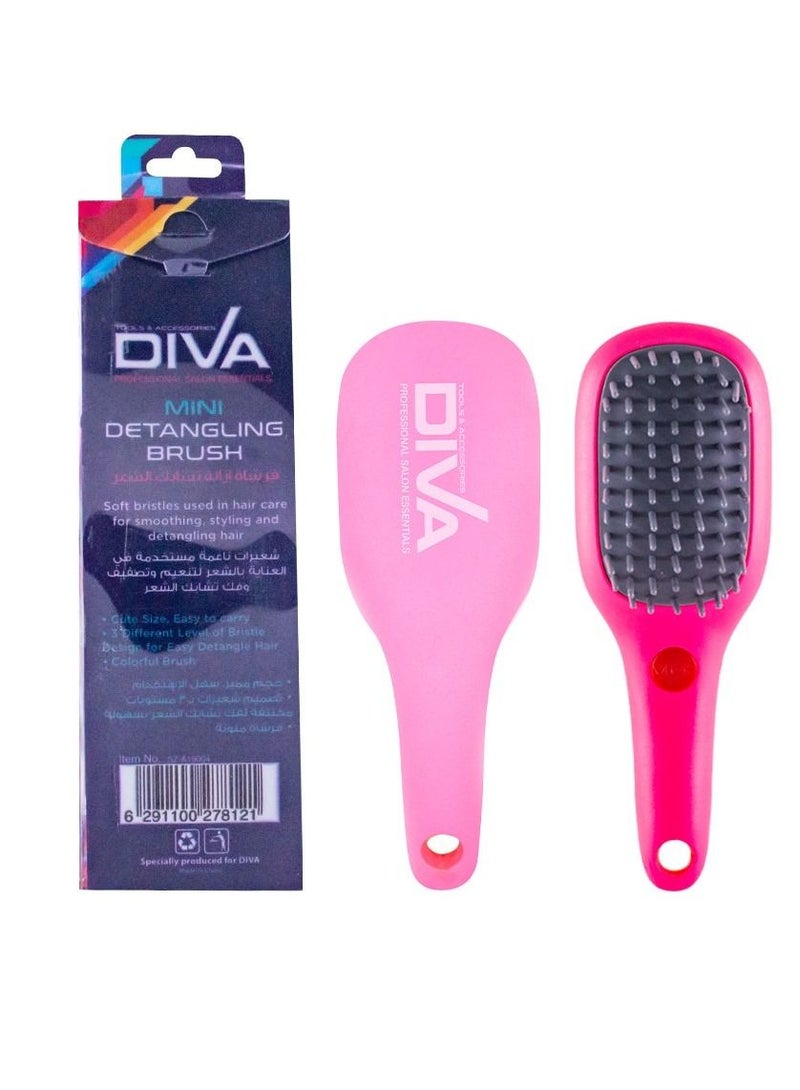 Diva Mini Detangling Brush Fluorescent Pink - Image 5