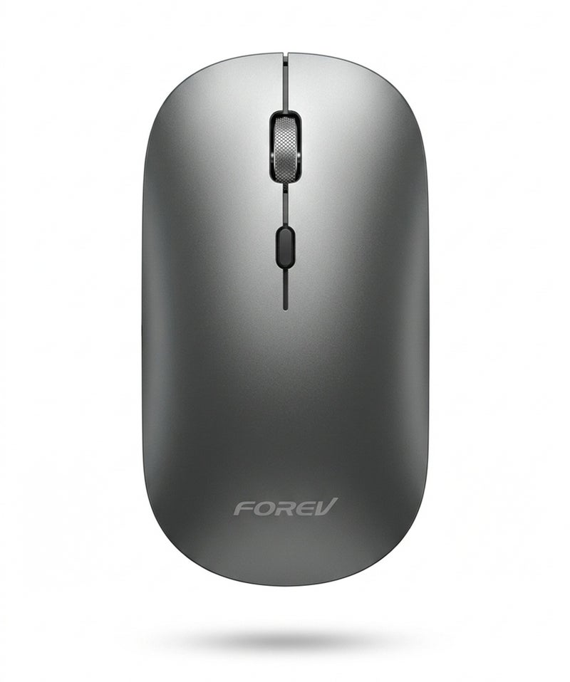 FOREV Wireless Mouse with Dual Mode BT/2.4G, 3-Level DPI Adjustments, 3-Button Rechargeable Gaming Mouse, Lightweight Ergonomic Mouse for Mac Mini PC Gaming Laptop Computer MacBook - (Grey) - Image 1