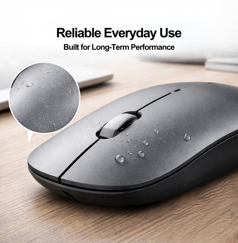 FOREV Wireless Mouse with Dual Mode BT/2.4G, 3-Level DPI Adjustments, 3-Button Rechargeable Gaming Mouse, Lightweight Ergonomic Mouse for Mac Mini PC Gaming Laptop Computer MacBook - (Grey) - Image 5