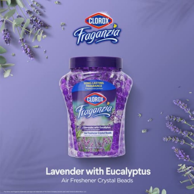 Clorox Fraganzia Air Freshener Crystal Beads Double Pack, Fresh Ocean Breeze, Lavender w/Eucalyptus 12oz Jars | Vented Jar Air Scent Beads for Homes, Bathrooms, Closets, or Office - Image 3