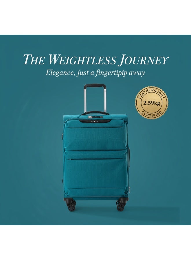 خفيفة الذهاب الأمتعة حقيبة سفر  6947 كبيرة الحجم، حقيبة للتحميل من النوع المرنة مع عجلات دوارة，بحجم 28 بوصة، مع مفتاح TSA ومغلق زippers مقاوم للماء，باللون الأزرق الفيروزي， وهي حقيبة ألترا خفيفة وقابلة للتوسع جزئيًّا. - Image 2