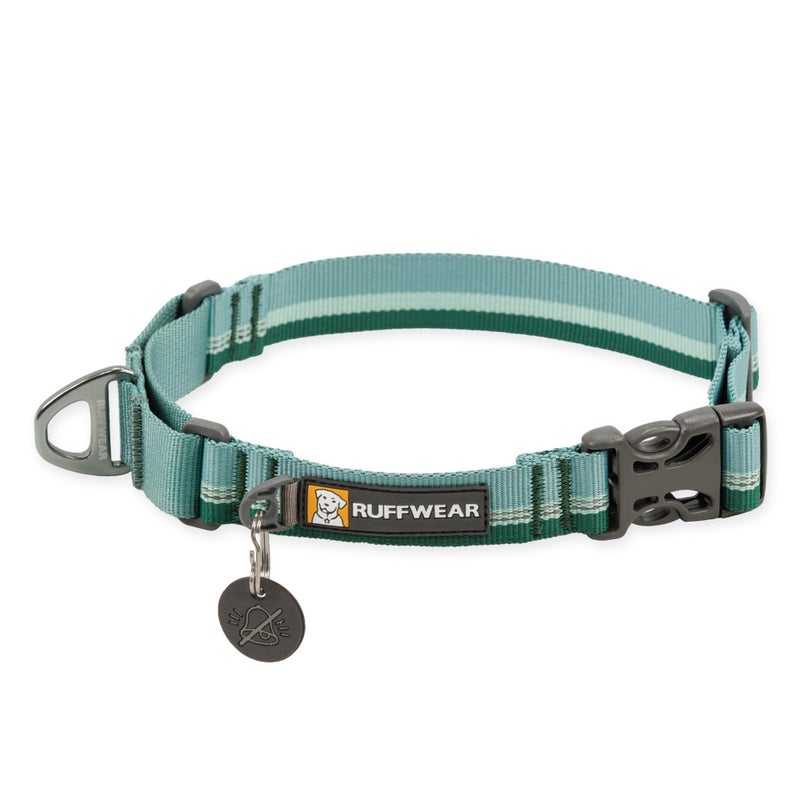 Ruffwear Web Reaction Dog Collar EscapeProof Security Buckle Adjustable AntiSlip Martingale Collar with Durable Nylon Tubelok Webbing Silent ID Attachment River Rock Green 2023 - Image 2