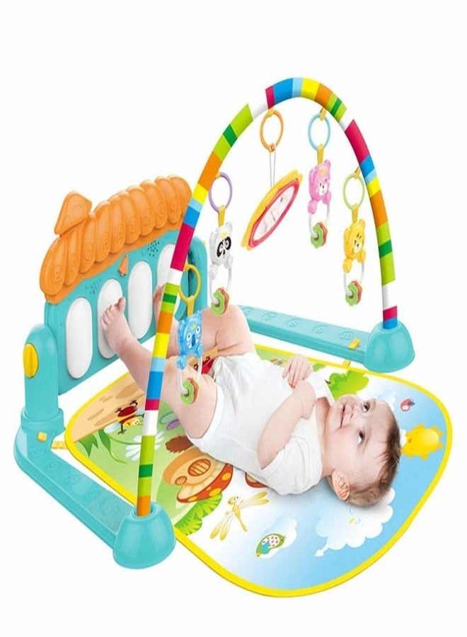 SHIPEASE بساط لعب للأطفال من شيب إيز مع لوحة مفاتيح بيانو موسيقية، خشخيشات معلقة، وسادة أرضية لوقت الاستلقاء على البطن، مركز أنشطة ممتع، ألعاب داخلية وخارجية للرضع والأطفال الصغار - Image 1