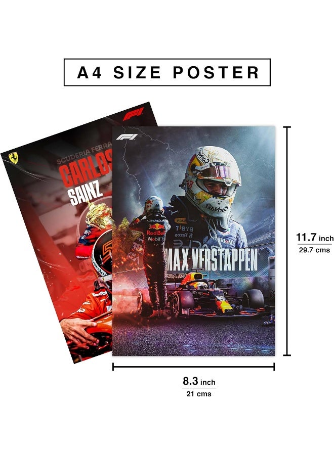 CodersParadise paper Pack of 6 - F1 Formula One Wall Posters 8x12 inch (A4 Size) Included Glue dots Wall Decor Posters Wall Art For Bedroom, Living room, Office - Image 4