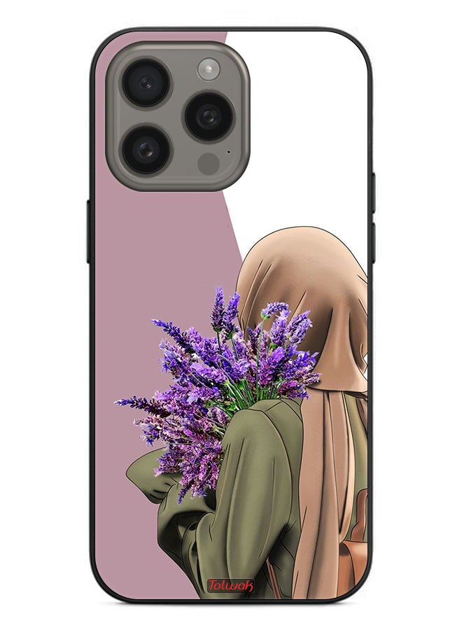 Tolwak Apple iPhone 15 Pro Max Protective Case Cover Holding Flower - Image 2
