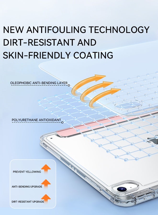 For HWAWEI Matepad SE 11-Inch Pad Case With Pen Slot, Shockproof Y Folding Stand, Transparent Tpu Protective Case,  Flip Cover Stand Smart Wake-Up/ Free AED 23 Anti-Glare Protective Film - Pink - Image 4