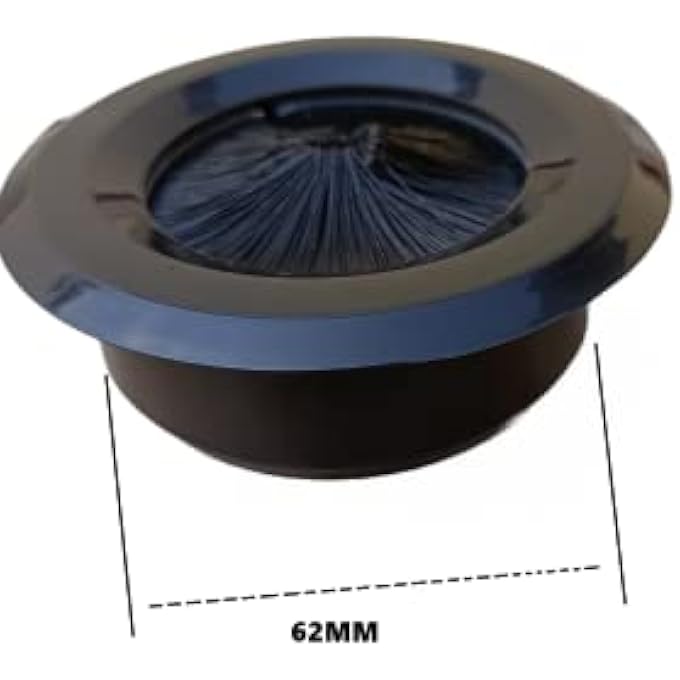 rayihni WIRE GROMMET WITH BRUSH/CABLE MANAGER WITH BRUSH FOR TABLE TOP, DESK, COMPUTER DESK, CONFERENCE TABLE. SIZE 62MM, BLACK, SET OF 4PCS, - Image 3