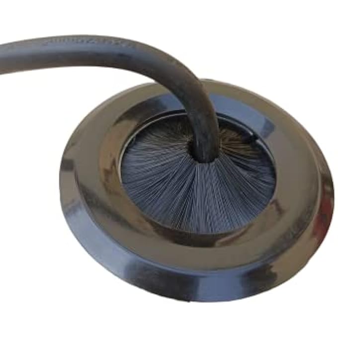 rayihni WIRE GROMMET WITH BRUSH/CABLE MANAGER WITH BRUSH FOR TABLE TOP, DESK, COMPUTER DESK, CONFERENCE TABLE. SIZE 62MM, BLACK, SET OF 4PCS, - Image 2