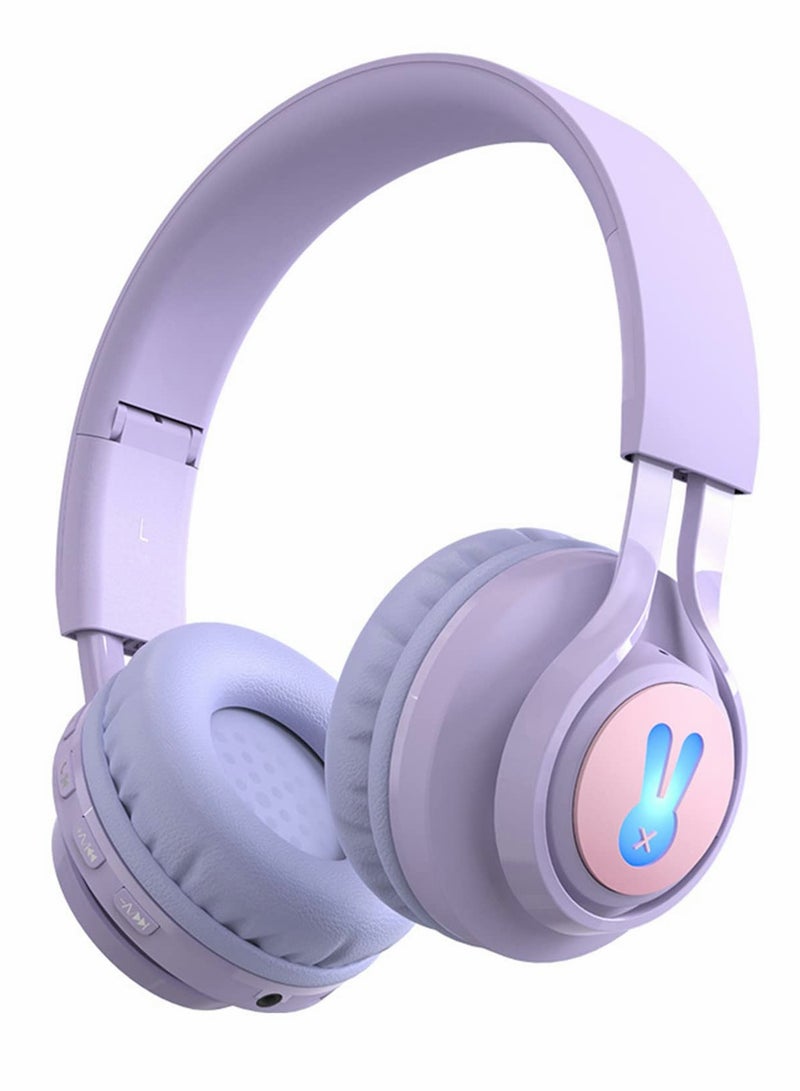 Excefore Wireless Headphones for Kids, 85dB Volume Limited, Wired and Wireless Dual Mode Bluetooth Headphones, Foldable On Ear Heaphones for Kids, Boys, Girls (Purple) - Image 1