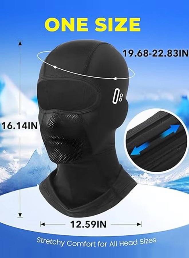 واي جيه بالاكلافا قناع الوجه مع فتحات الزجاج للرجال النساء تبريد الصيف قناع الصدر الشمس الحماية من الأشعة فوق البنفسجية للعمل الدراجة النارية التزلج - Image 2