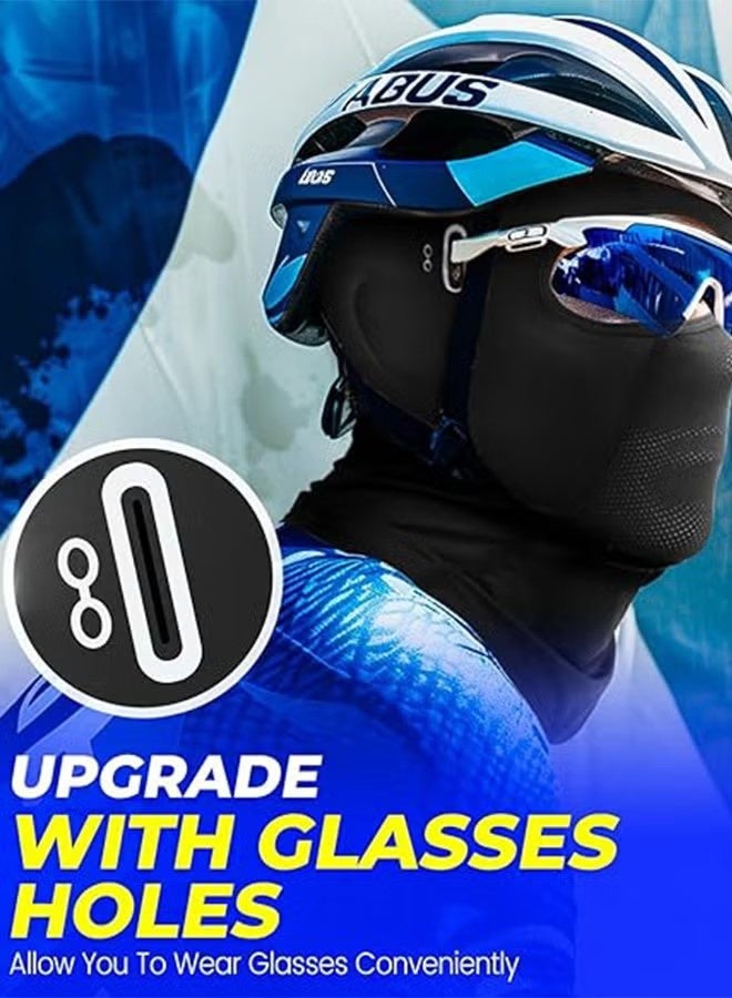 واي جيه بالاكلافا قناع الوجه مع فتحات الزجاج للرجال النساء تبريد الصيف قناع الصدر الشمس الحماية من الأشعة فوق البنفسجية للعمل الدراجة النارية التزلج - Image 4