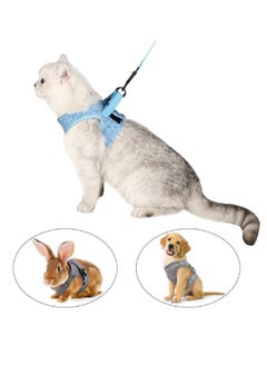 Generic Cat Harness and Leash Set for Walking Escape Proof Adjustable Soft Padded Vest with Running Cushioning Comfortable Outdoor Jacket for Pet Kitten (L Blue)  - Image 5