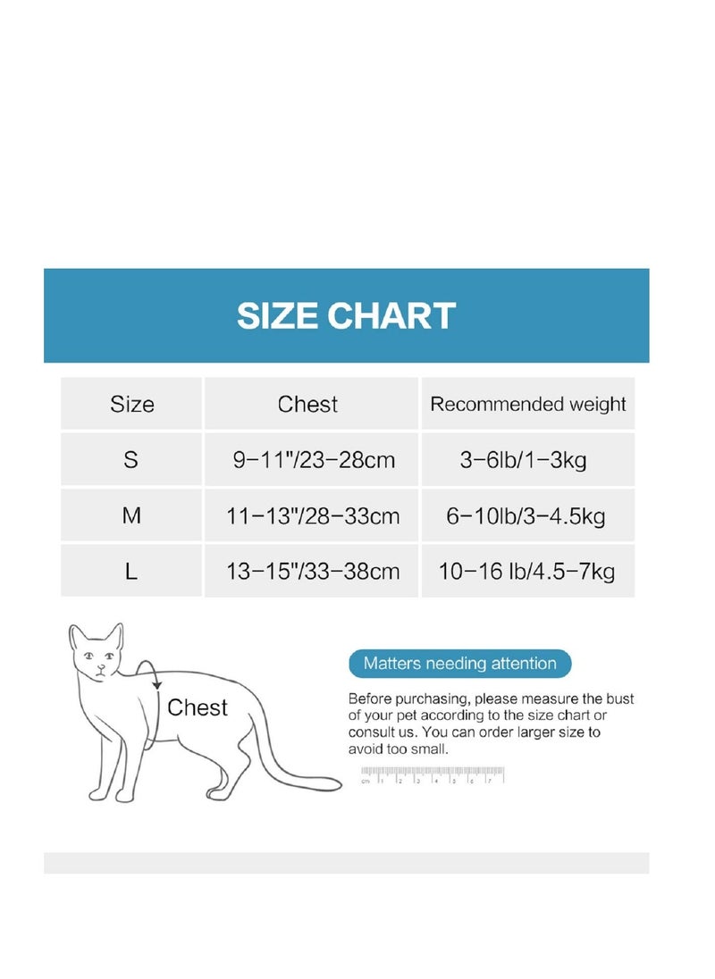 Generic - Cat Harness and Leash Set for Walking Escape Proof Adjustable Soft Padded Vest with Running Cushioning Comfortable Outdoor Jacket for Pet Kitten (L Blue) - Image 1