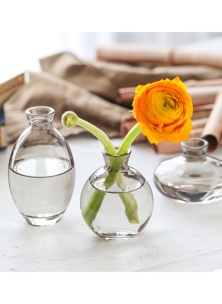 Elegant Set of 3 Small Clear Glass Vases - Perfect for Fresh Flowers & Home Decor - Image 3