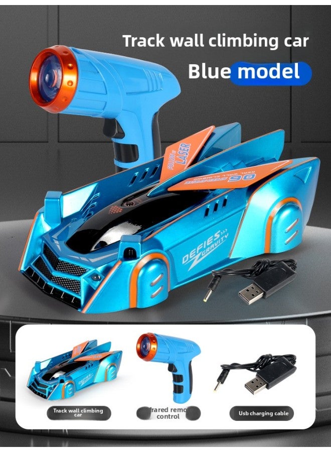 Light-sensitive Chasing Wall-climbing Car Children's Remote Control Car Laser Infrared Induction Girl's Remote Control Car Boy's Toy-Color:【blue】 Light-sensing Light Chasing Remote Control Wall Clim