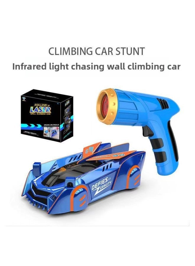 سيارة مطاردة لتسلق الجدار حساسة للضوء، سيارة تحكم عن بعد للأطفال بالليزر تعمل بالأشعة تحت الحمراء، لعبة سيارة للأولاد تعمل بجهاز تحكم عن بعد - اللون: 【أزرق】 سيارة تسلق حائط تعمل بجهاز تحكم عن بعد تع - Image 2