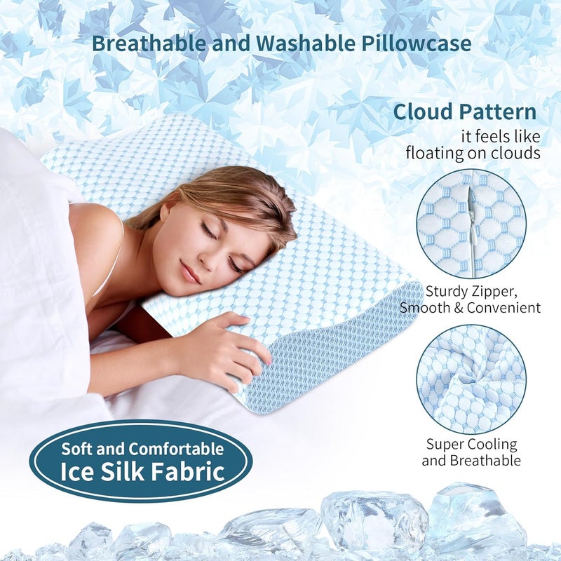 Ylekto Cervical Pillow for Neck Pain Relief, Contour Memory Foam Pillows for Sleeping, Odorless Ergonomic Pillow Adjustable Orthopedic Cooling Pillow Bed Pillow Neck Support for Side Back Stomach Sleepers - Image 4
