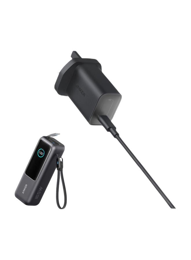 Anker Power Bank, 25,000mAh 165W Ultra-Fast Portable Charger for Dual Laptops, Fast Charging Battery Pack with Built-In and Retractable Cables, For iPhone 17/16 Series, Samsung, and More & Nano 100W MacBook Charger, USB-C Charger for MacBook, iPad, iPhone Series, Galaxy, and All USB C Devices, 6 ft C Cable IncludedBundle - Image 1