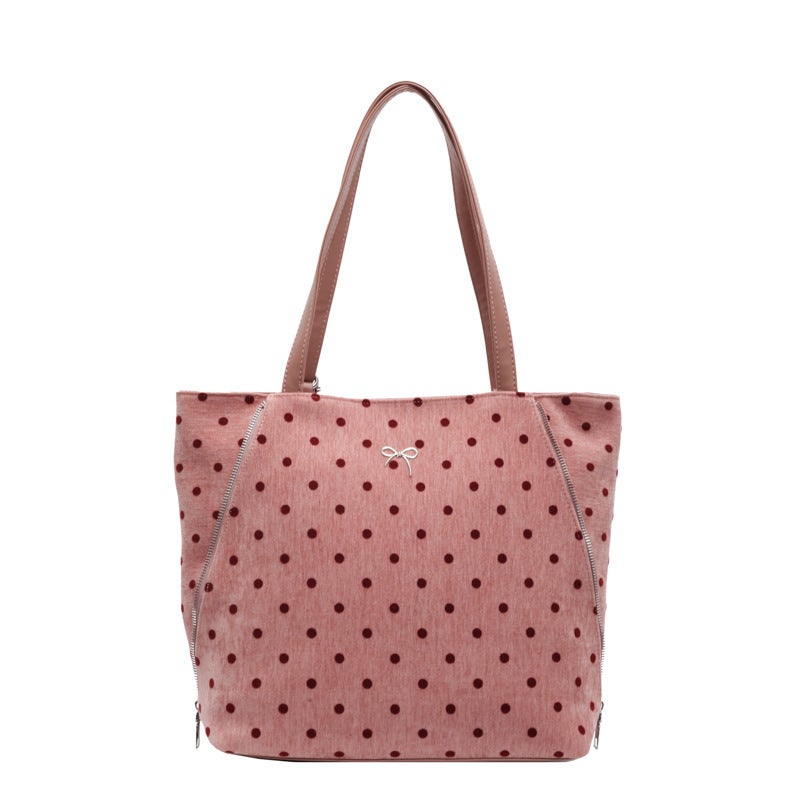 Polo Dot Bow Tote Bag Women'S Fashion Shoulder Bag Student Korean Fashion Bag - Image 1