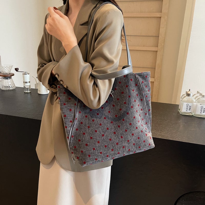 Polo Dot Bow Tote Bag Women'S Fashion Shoulder Bag Student Korean Fashion Bag - Image 3