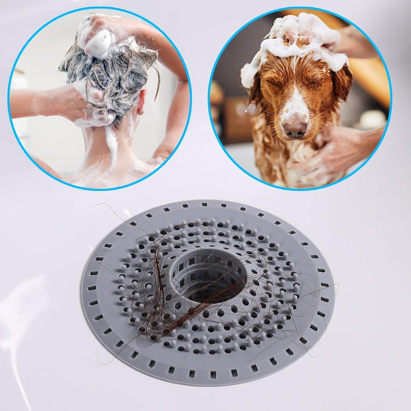 Tesdluy Bathtub Drain Hair Catcher, Silicone Tub Hair Catcher Drain Protector Strainer, Collapsible Shower Hair Drain Catcher Strainer for 1.48'' to 1.75'' Regular Drains, 3PCS - Image 5