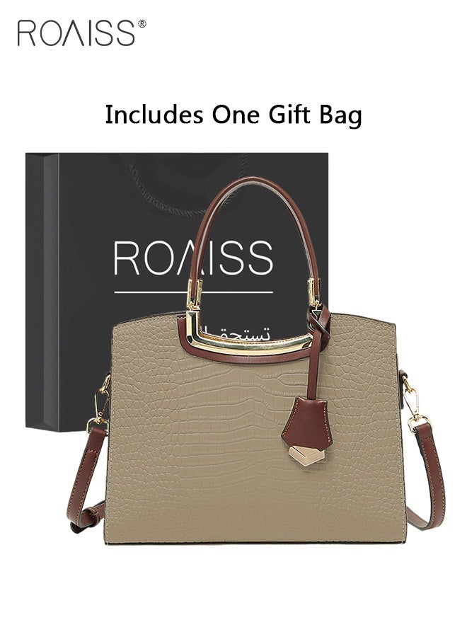 roaiss High-end Texture Handbag for Women Exquisite Shoulder Bags with a Gift Bag Ladies Large Capacity Elegant Clutch Gift for Mom Wife Bridal Suitable for Anniversary Wedding and Birthday  - Image 2