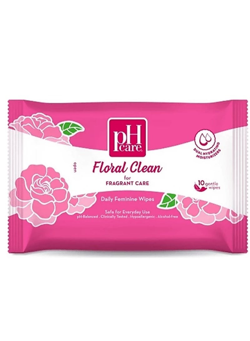 بي إتش كير مناديل مبللة نسائية يومية تنظيف الزهور 10 ح