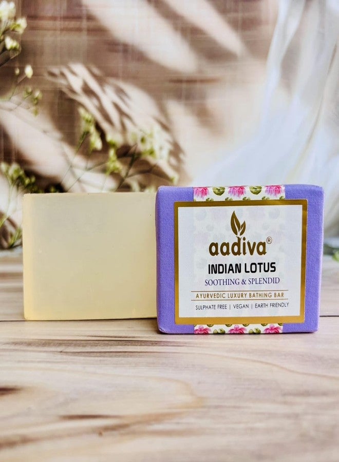 Aadiva Lotus Aloe Soap for Calm & Hydrated Skin | Gentle Soothing Bathing Bar | Natural Handmade Soap | Aadiva | 100g - Image 2