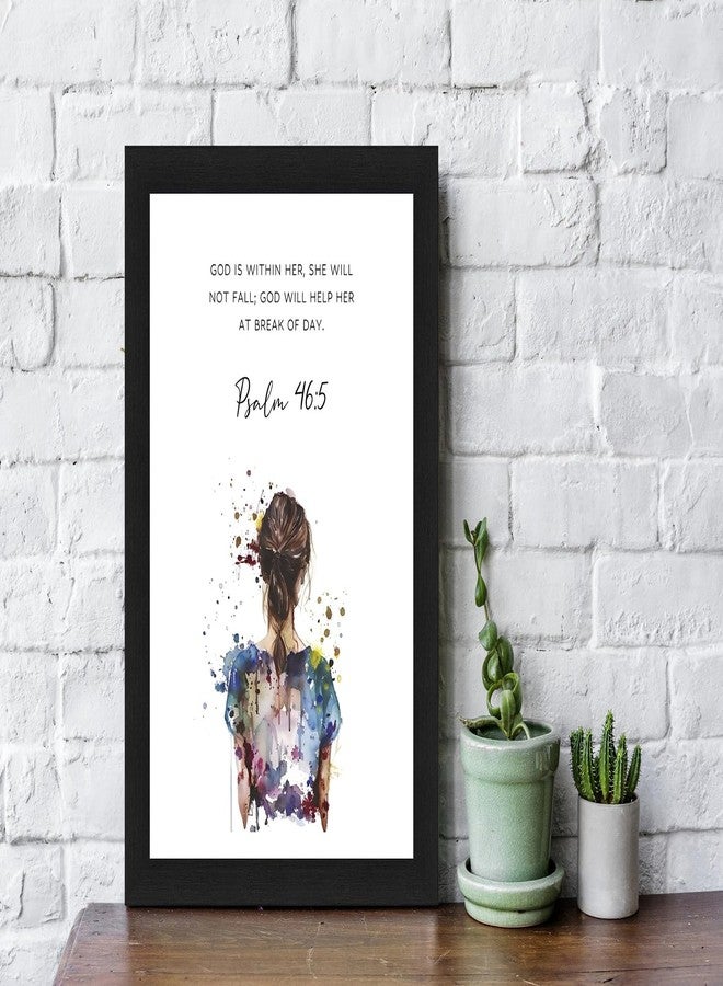 Interio Crafts Psalm 46:5 Christian Picture Print Christian Gift Quotes Poster for Women Girl Bedroom Decor Home Decor Bible Verse Wall Frame - Synthetic Wood, 13x10 Inches. - Image 2