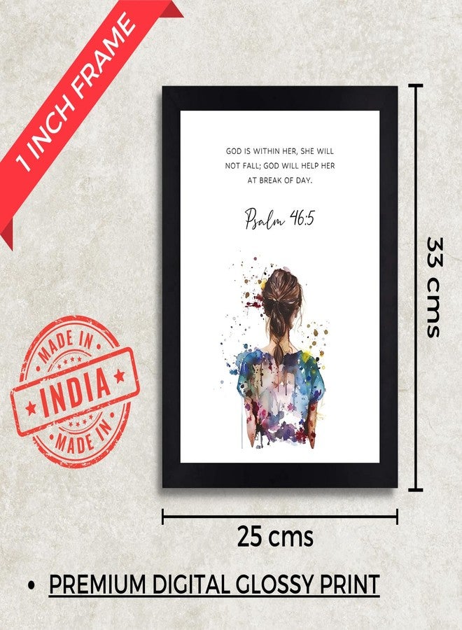 Interio Crafts Psalm 46:5 Christian Picture Print Christian Gift Quotes Poster for Women Girl Bedroom Decor Home Decor Bible Verse Wall Frame - Synthetic Wood, 13x10 Inches. - Image 4